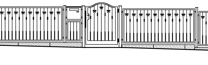 Zeichnung Schmiedezaun S22
